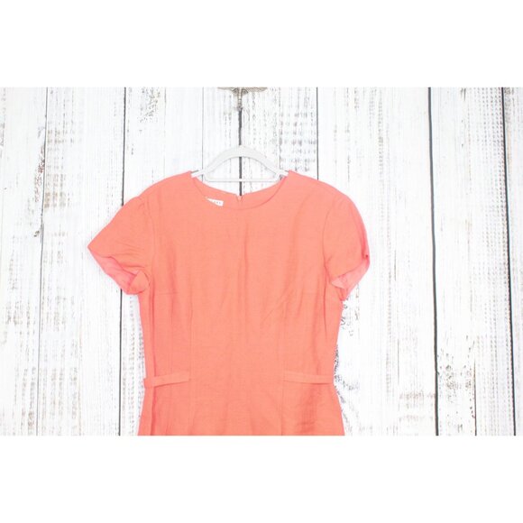 Geary Roark Orange Linen Rayon Sheath Dress Career Size 10 - Picture 3 of 12